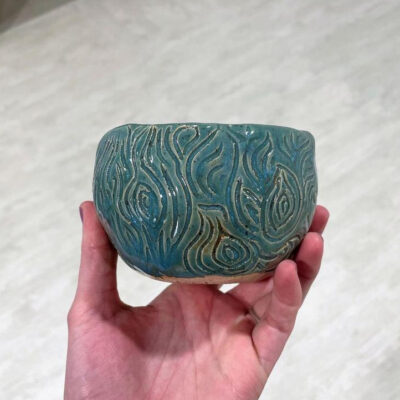 Blue Carved Nature Cup